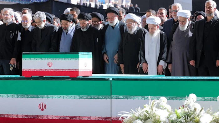 Massive crowds gather for Ayatollah Ali Khamenei's final farewell
