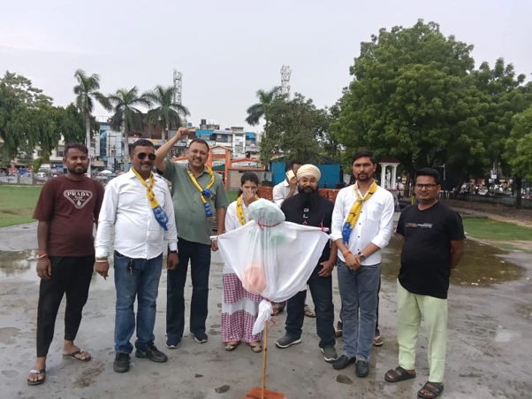 Aam Aadmi Party demonstration in Rudrapur