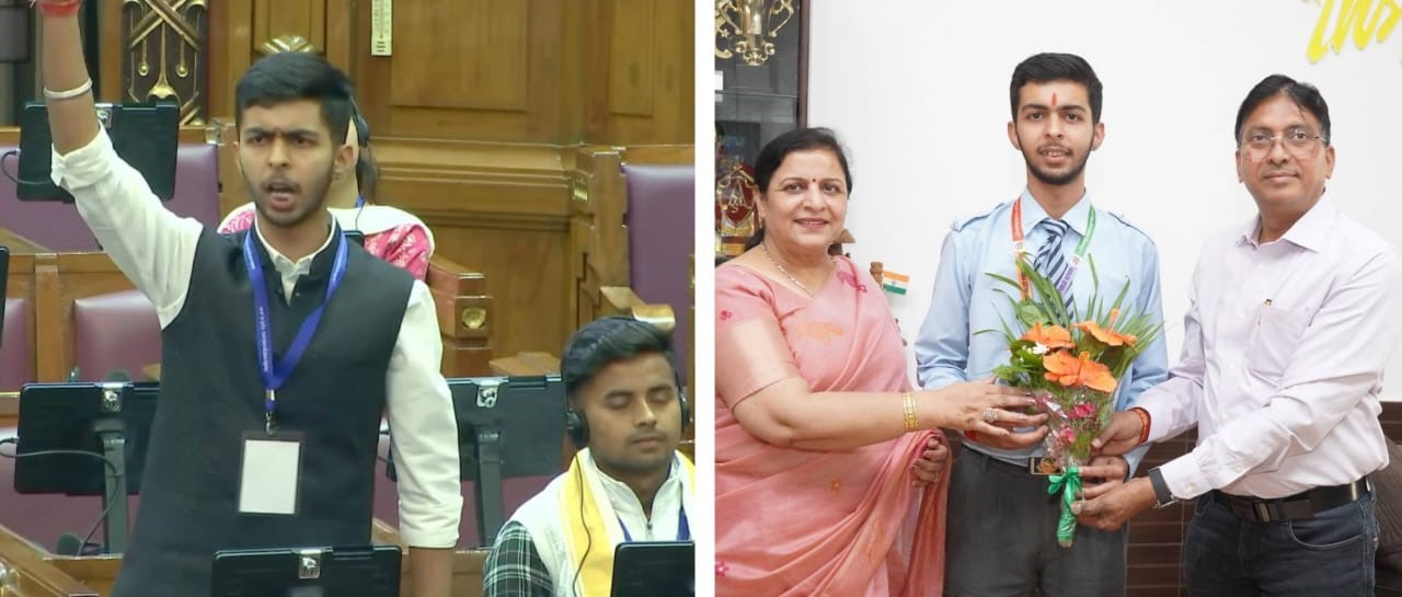 देवबंद के दून वैली पब्लिक स्कूल के छात्र दिव्य मोंगा ने सीएम योगी आदित्यनाथ की मौजूदगी में राज्य स्तरीय युवा संसद में अपना जलवा बिखेरा