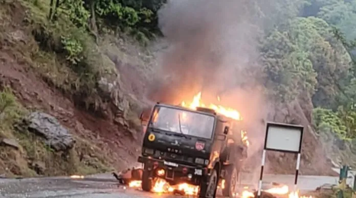 Terrorist attack was the reason for fire in army truck