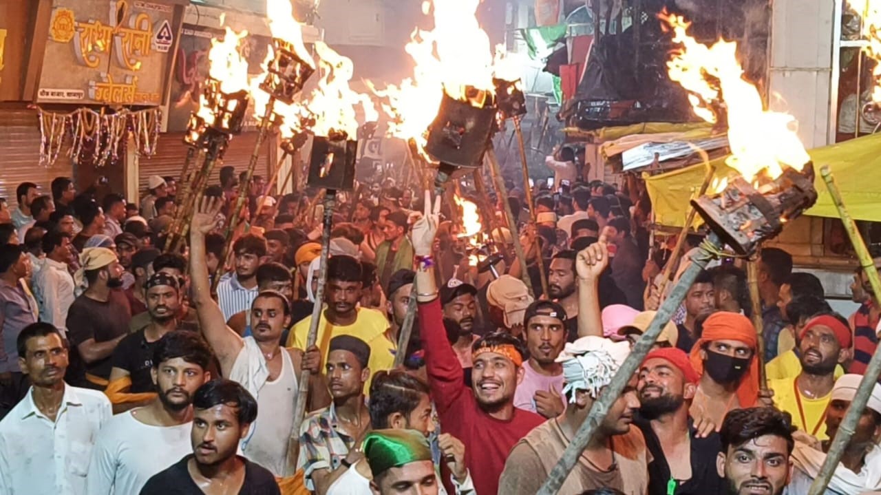 Torch procession at night and Duldul-Tazi procession in the day, ten-day long Moharram concluded