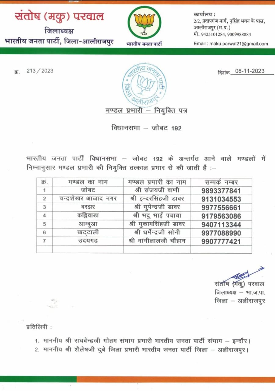 भाजपा के प्रमुख नेता संतोष पोरवाल ने की चुनावी युद्धरता की चुनौती