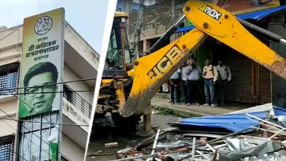 Bulldozers Run on Abhishek Banerjee's Allegedly Illegal MP Office