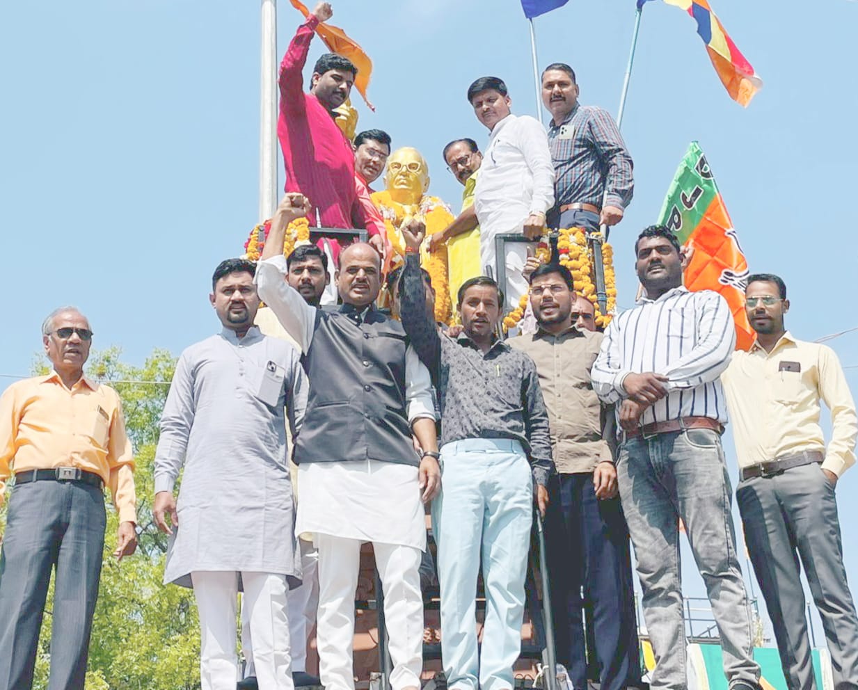 Constitution maker Dr Ambedkar Jayanti celebrated in BJP in Shajapur, MP
