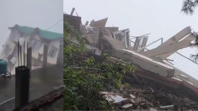 Building collapsed like a pack of cards in Bhattakufar, Shimla