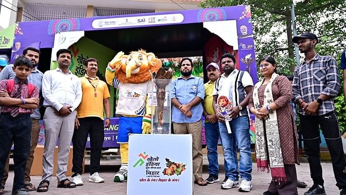 खेलो इंडिया यूथ गेम मशाल पहुंचा वैशाली