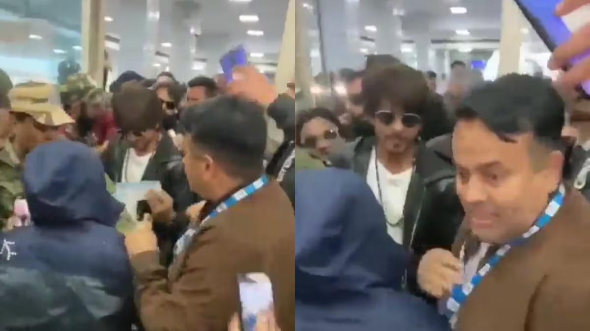 श्रीनगर एयरपोर्ट पर ऑल-ब्लैक में नज़र आये किंग खान