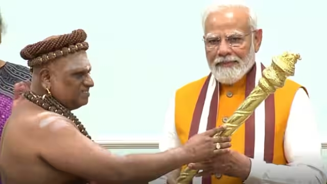 Sengol handed over to PM Modi by Adhinam