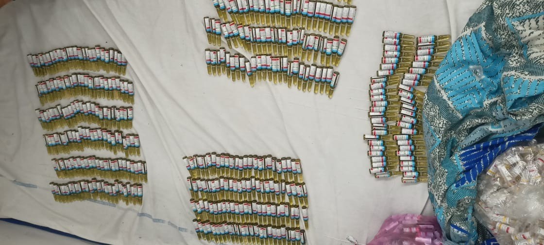 नशीले इंजेक्शन का जखीरा 1,200 नग इंजेक्शन बरामद