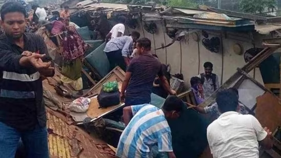 Fierce collision between two trains in Dhaka, Bangladesh