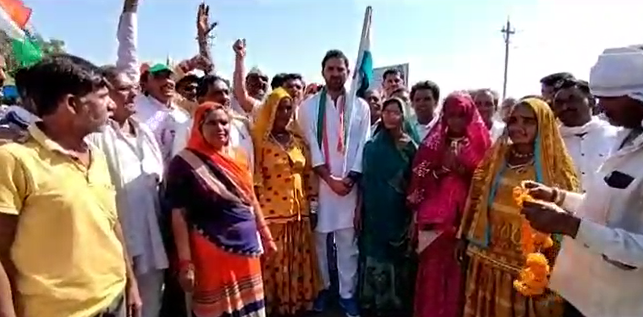 भारत जोड़ों की उप यात्रा का खरगोन के कसरावद विधानसभा में प्रवेश