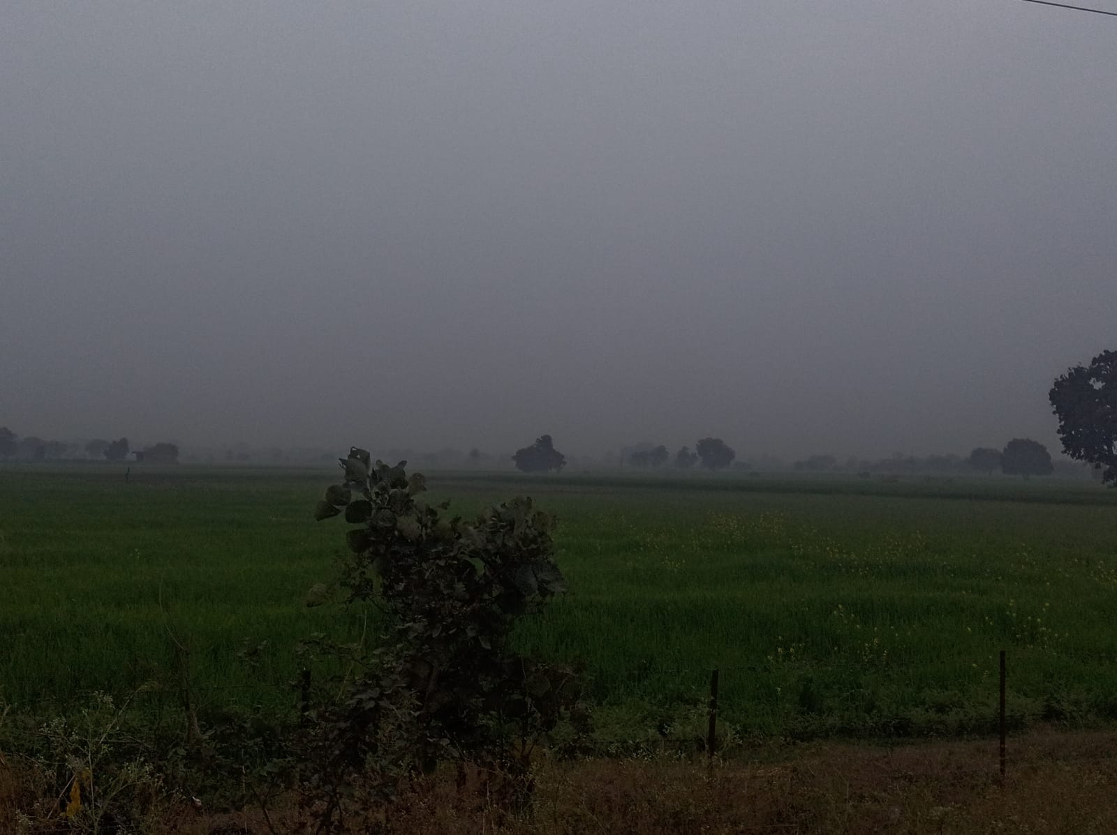 It rained with hail in the city of MP, then the weather turned cold